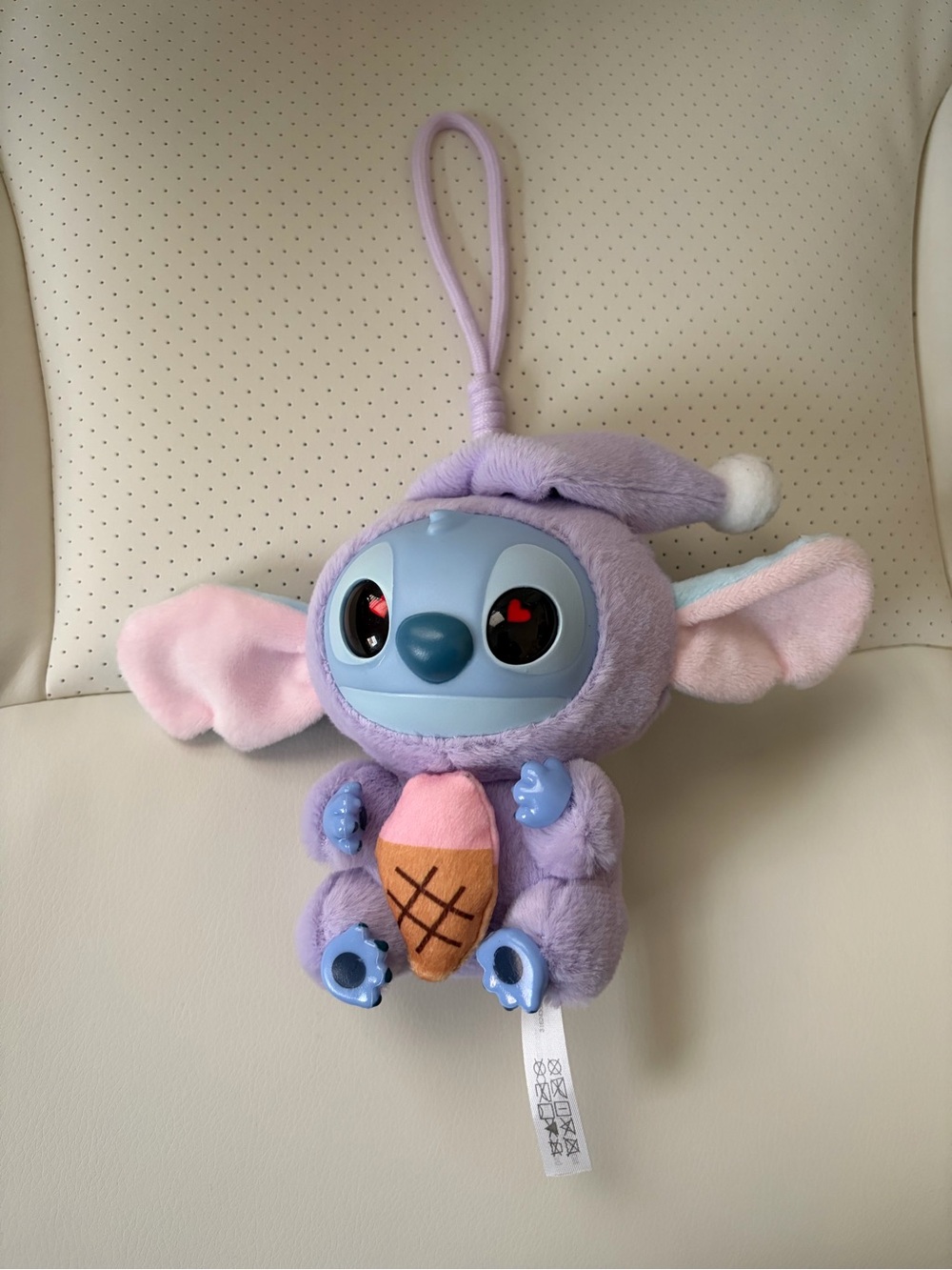 Disney Miniso Stitch plush bag charm - like new!